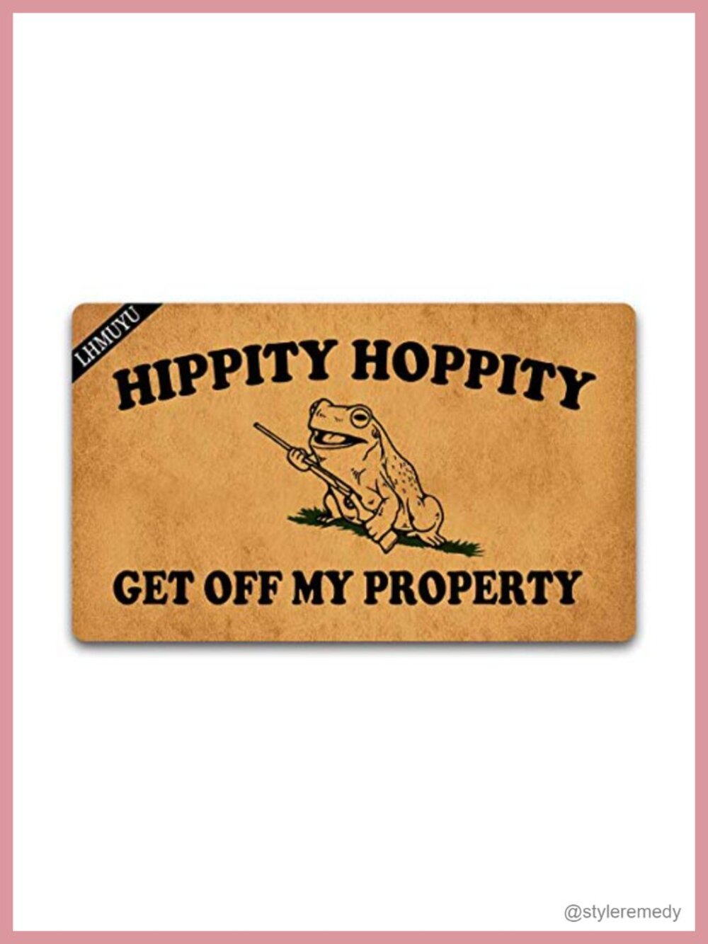 Hippity Hoppity Get Off My Property Doormat Rubber Backing Non-Slip 30x18